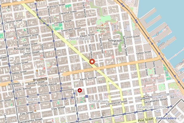 Map showing Caffe Trieste in San Francisco