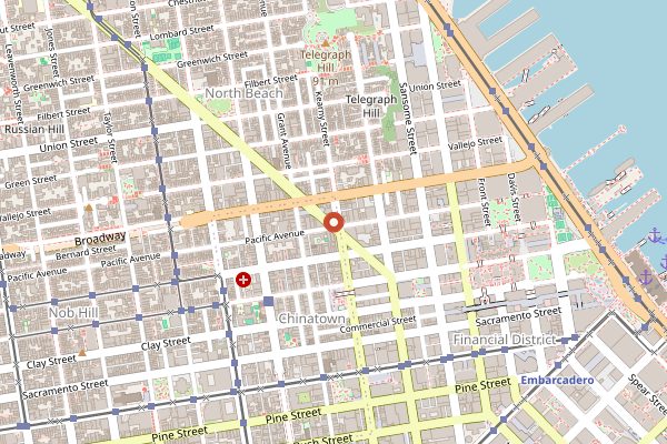 Map showing Reveille Coffee in San Francisco
