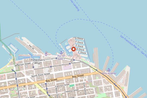 Map showing Fog Harbor Fish House in San Francisco