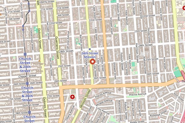 Map showing La Taqueria in San Francisco