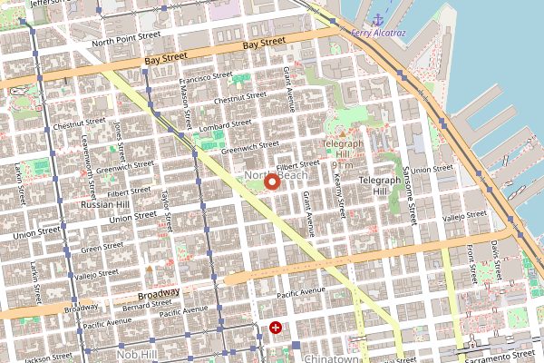 Map showing Park Tavern in San Francisco