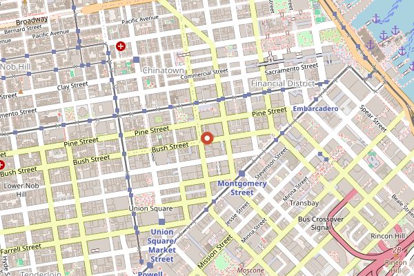 Map showing Sam's Grill in San Francisco