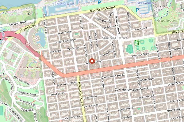 Map showing Tacolicious in San Francisco
