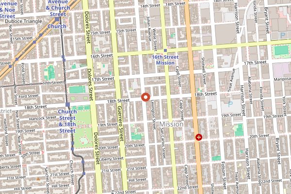 Map showing Taqueria El Buen Sabor in San Francisco