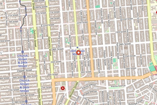 Map showing Taqueria San Jose in San Francisco