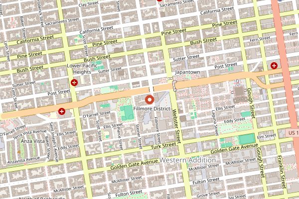 Map showing The Progress in San Francisco