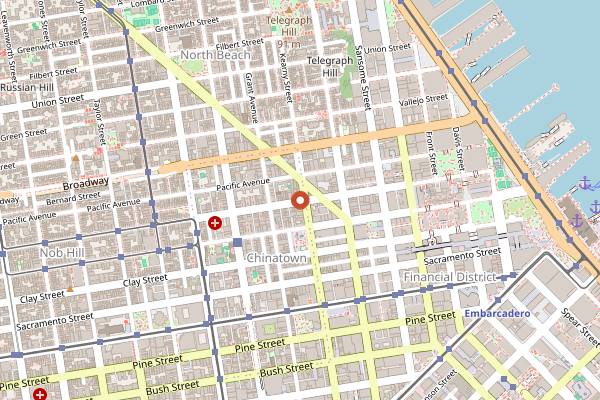 Map showing Z & Y Peking Duck in San Francisco