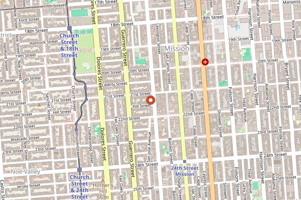 Map showing Ritual Coffee Roasters in San Francisco