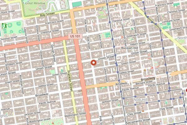 Map showing Saint Frank Coffee in San Francisco