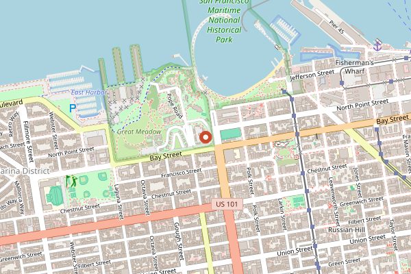 Map showing Greens Restaurant in San Francisco