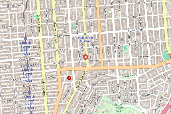 Map showing Old Jerusalem in San Francisco