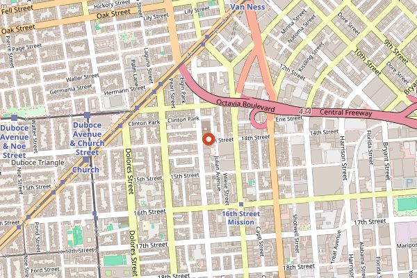 Map showing Shizen Vegan Sushi Bar in San Francisco