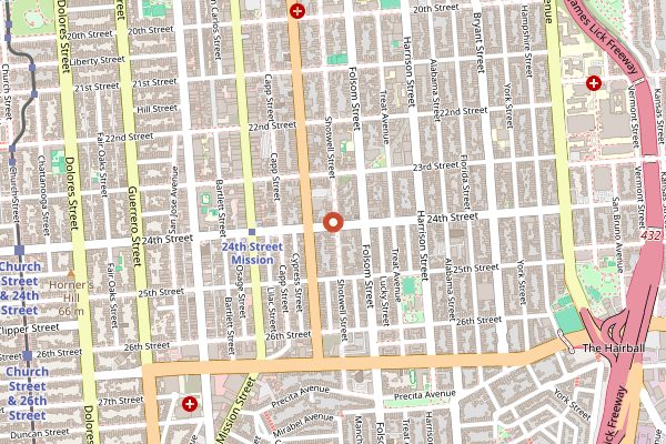 Map showing Wise Sons Jewish Delicatessen in San Francisco