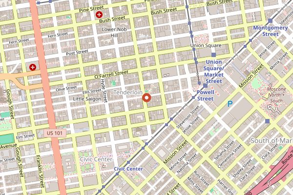 Map showing Z Zoul Cafe in San Francisco