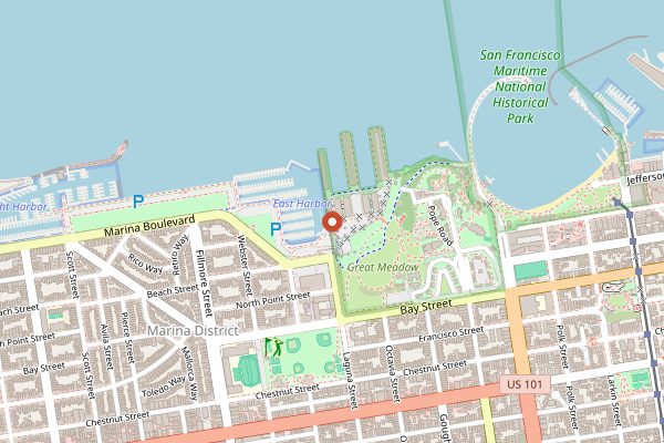 Map showing Eat Drink SF in San Francisco