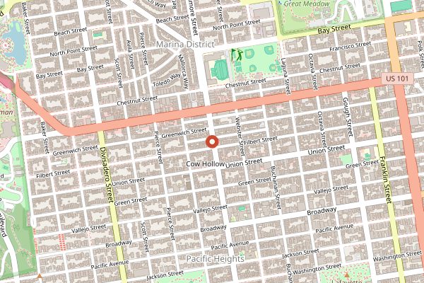 Map showing Atelier Crenn in San Francisco