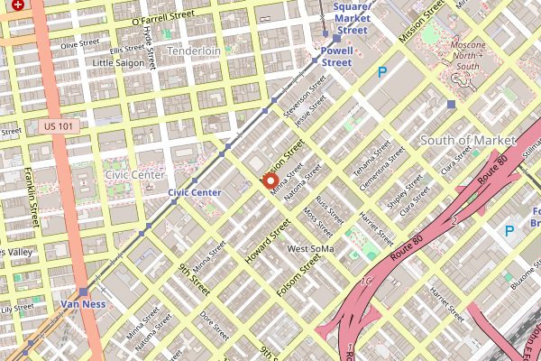 Map showing Birdsong in San Francisco
