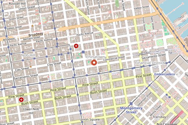 Map showing Mister Jiu's in San Francisco