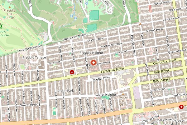 Map showing Spruce in San Francisco