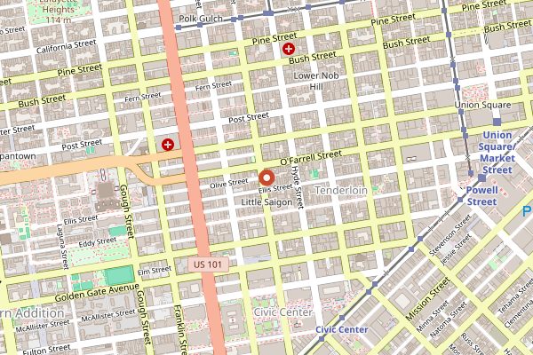 Map showing Lers Ros Thai in San Francisco