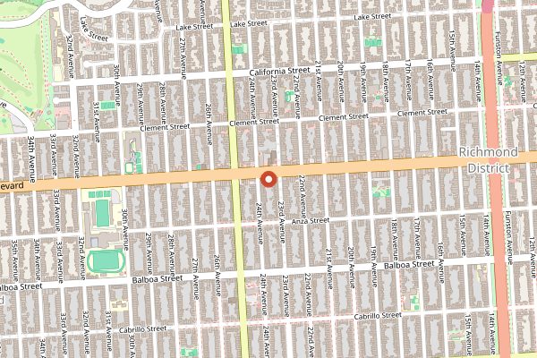 Map showing Tommy's Mexican Restaurant in San Francisco
