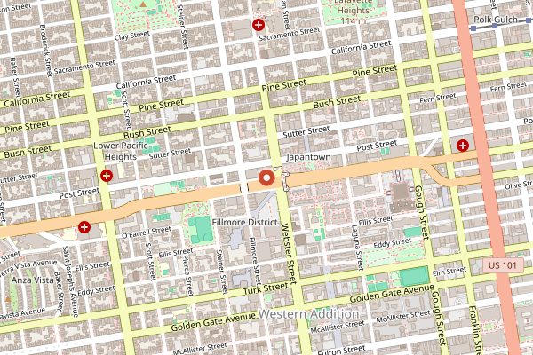 Map showing Marufuku Ramen in San Francisco