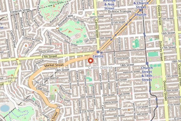 Map showing Noe Valley Farmers Market in San Francisco