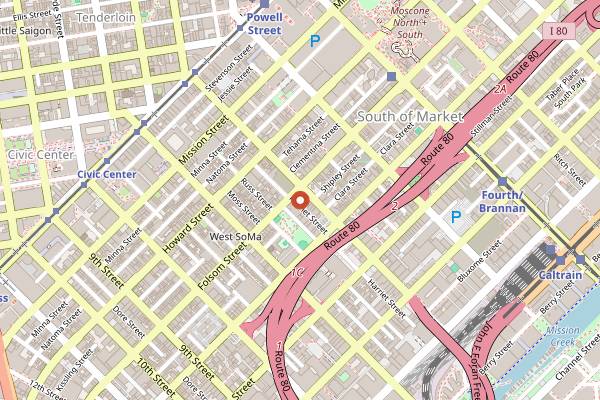 Map showing 1015 Folsom in San Francisco