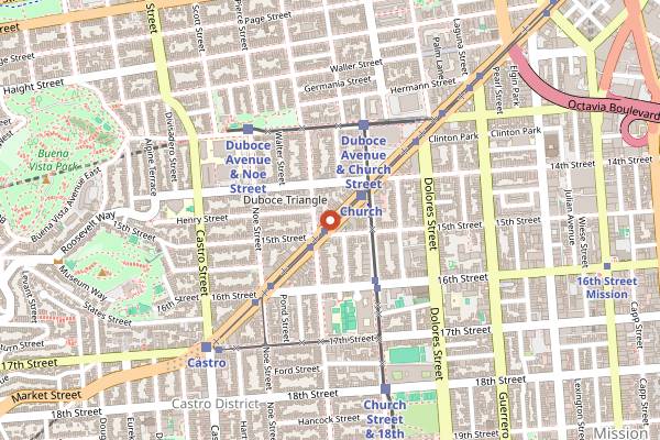 Map showing Cafe du Nord in San Francisco