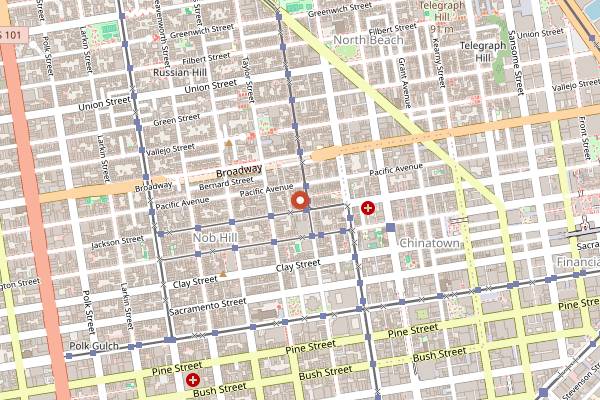 Map showing Kissakeko in San Francisco