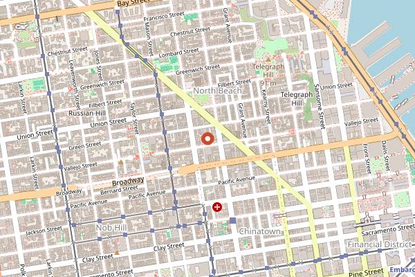 Map showing Specs' Twelve Adler Museum Cafe in San Francisco