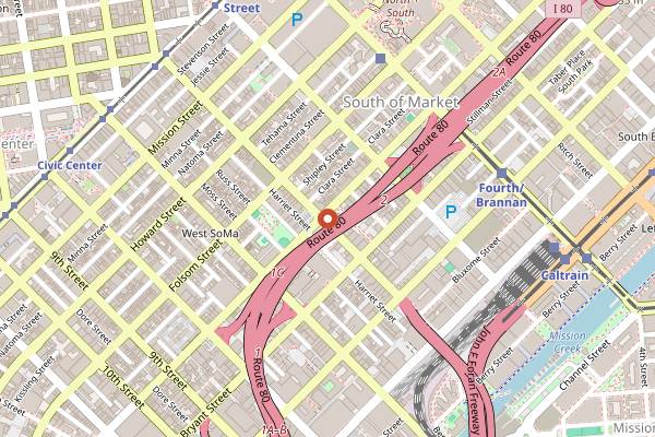 Map showing The EndUp in San Francisco