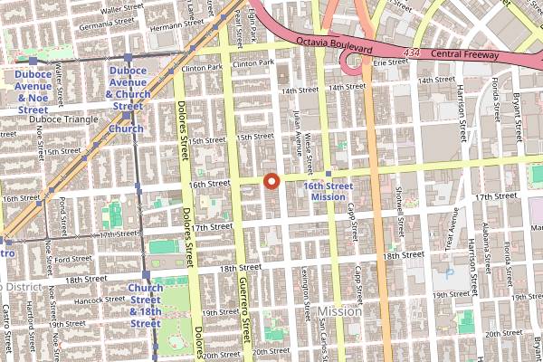 Map showing The Hideout at Dalva in San Francisco