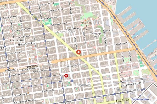 Map showing The Saloon in San Francisco