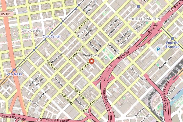 Map showing The Stud in San Francisco