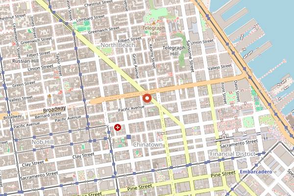 Map showing Vesuvio Cafe in San Francisco
