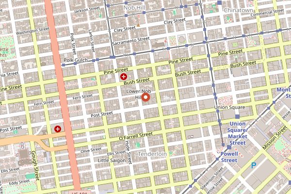 Map showing Liholiho Yacht Club in San Francisco