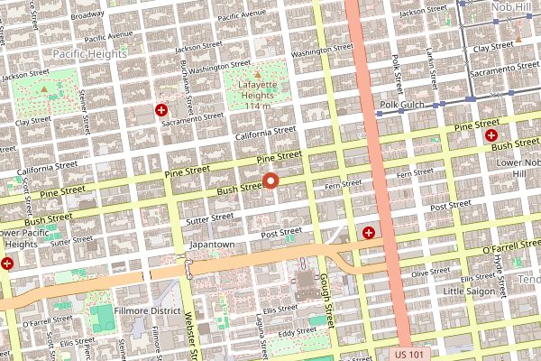 Map showing Octavia in San Francisco