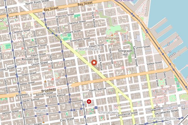 Map showing Sotto Mare in San Francisco