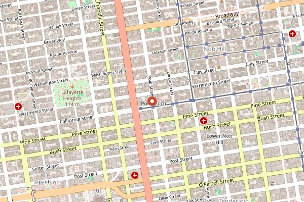 Map showing Swan Oyster Depot in San Francisco