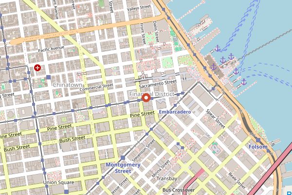 Map showing Tadich Grill in San Francisco