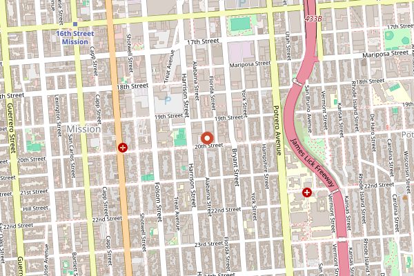 Map showing True Laurel in San Francisco