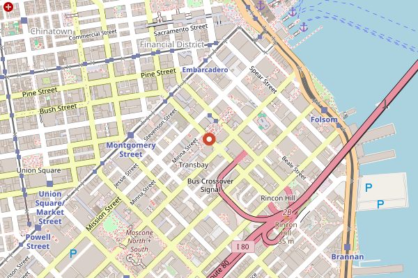 Map showing Yank Sing in San Francisco