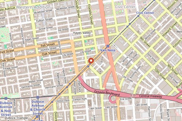 Map showing Zuni Cafe in San Francisco