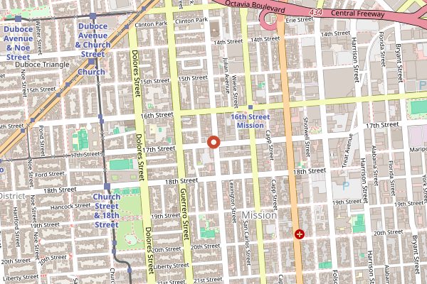 Map showing El Toro Taqueria in San Francisco