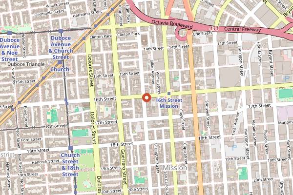 Map showing Panchita's Pupuseria in San Francisco