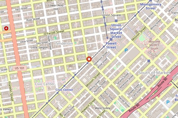 Map showing Popson's Burgers in San Francisco