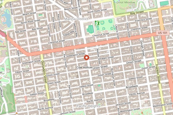 Map showing Bar Crenn in San Francisco