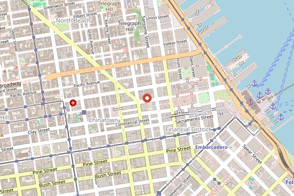 Map showing Verjus in San Francisco