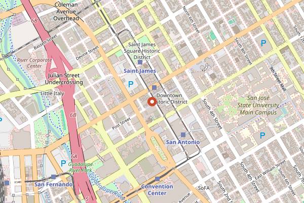 Map showing Good Karma Fine Ales in San Jose